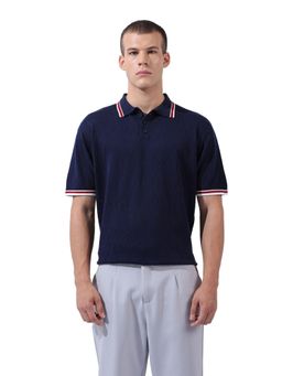 The Indian Garage Co - Collar Neck Polo T-shirt - Blue