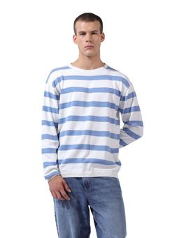 The Indian Garage Co - Men Stripes Crew Neck T-shirt - White
