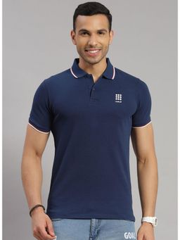 Rock.it - Mens Collar Neck Polo T-shirt Blue