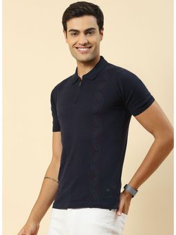 Monte Carlo - Mens Collar Neck Polo T-shirt - Navy Blue