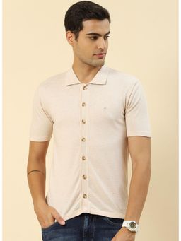 Monte Carlo - Mens Collar Neck Casual Shirt - Beige