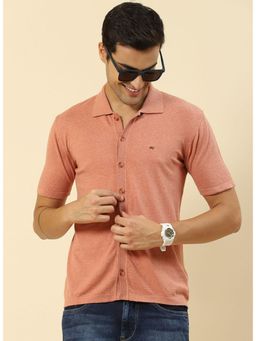 Monte Carlo - Mens Collar Neck Casual Shirt - Peach