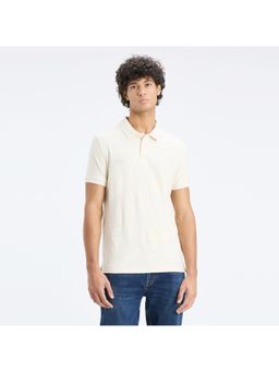 Pepe Jeans - Men Ivory Print Short Sleeve Polo T-shirt
