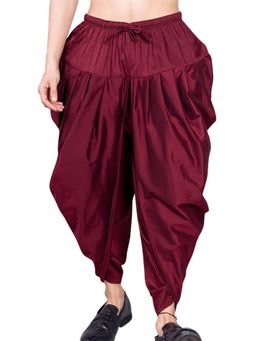 SHIWAM ETHNIX - Men Kolkata Inspiration Maroon Solid Peshwari Dhoti