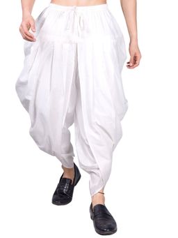 SHIWAM ETHNIX - Men Kolkata Inspiration White Solid Peshwari Dhoti