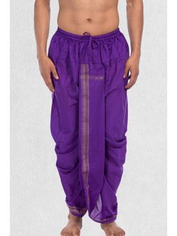 SHIWAM ETHNIX - Men Purple Solid Cotton-Silk Dhoti