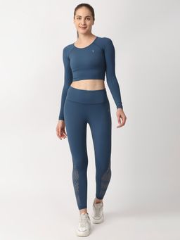 BODD ACTIVE - Crystal Navy Blue Cut-Out Sports Bra with Tights (Set of 2)