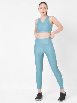 BODD ACTIVE - Blue Mesh Sports Bra with Tights (Set of 2)