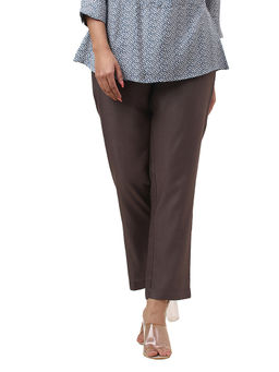 Fabindia - Grey Viscose Silk Slim Fit Formal Pant