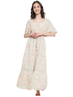Fabindia - Multi Color Cotton Printed Night Maxi Dress