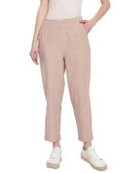 Fabindia - Beige Cotton Ankle Length Tapered Pant