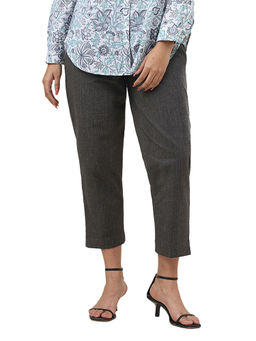 Fabindia - Grey Cotton Slim Fit Casual Pant