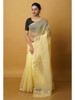 Unnati Silks - Vanilla Yellow Pure Kota Cotton Saree with Unstitched Blouse