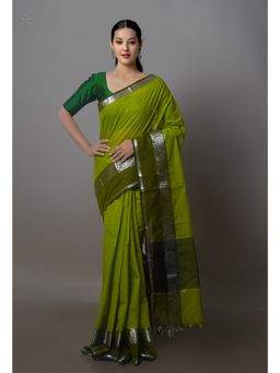 Unnati Silks - Green Mangalagiri Cotton Saree