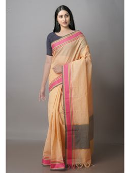 Unnati Silks - Cream Mangalagiri Cotton Saree