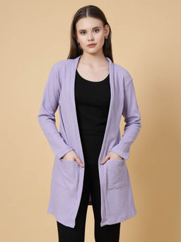 RIGO - Women Light Lavender Waffle Shrug