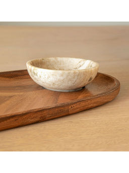 Ellementry - Umber Leaf Oval Chip and Dip Platter