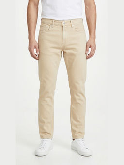 DESIGN ELEMENTS - Cream Cotton No Fade Solid Jeans