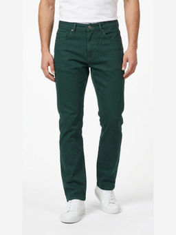 DESIGN ELEMENTS - Green Cotton No Fade Solid Jeans