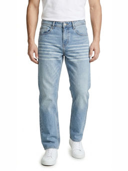 DESIGN ELEMENTS - Blue Cotton Light Fade Solid Jeans