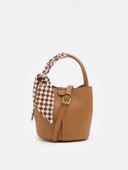 PAZZION - Women's Fresco Leather Sling Bag- Brown
