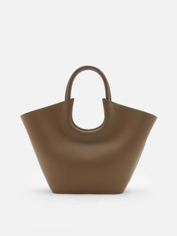 PAZZION - Women's Fabiola Leather Handbag- Brown