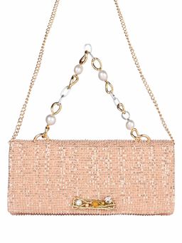 ROCIA - By Regal Peach Women Shimmery Small Clutch