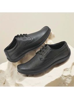 WOODLAND - Men Black Leather Derbies