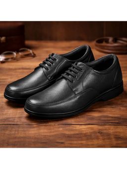 WOODLAND - Men Black Leather Derbies