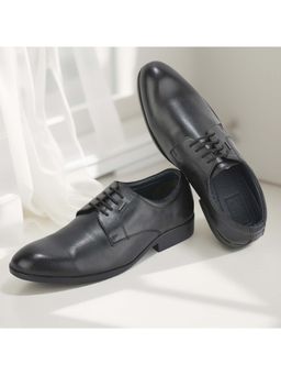 WOODLAND - Men Black Leather Derbies
