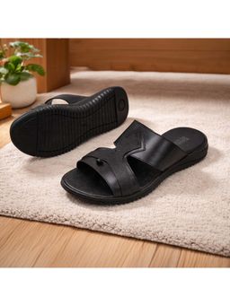 WOODLAND - Men Black Leather Sandals