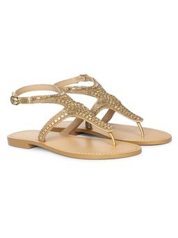Saint G - Women Gold Leather Sandals