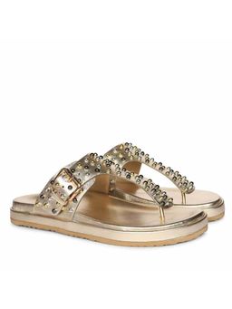 Saint G - Women Gold Leather Sandals