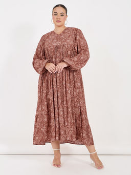 Styli - Women Plus Floral Printed A-Line Maxi Dress