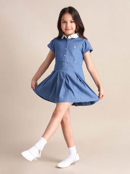 U.S. POLO ASSN. - Blue Girls Denim Shirt Dress