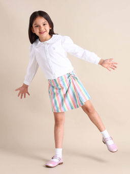 U.S. POLO ASSN. - Multi-Color Girls Striped Wrap Skirt