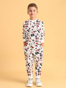 U.S. POLO ASSN. - Boys White Mid Rise Cotton Joggers