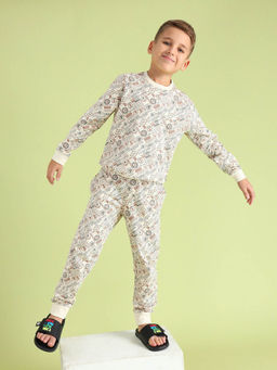 U.S. POLO ASSN. - Boys Beige Mid Rise Cotton Joggers