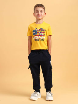 U.S. POLO ASSN. - Boys Navy Blue Mid Rise Cotton Joggers