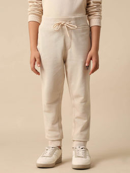 U.S. POLO ASSN. - Beige Boys Textured Regular Fit Joggers