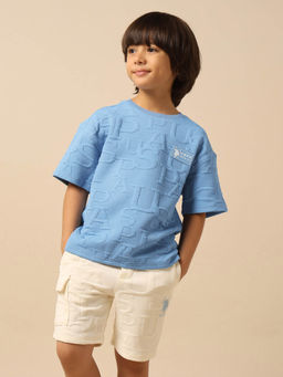 U.S. POLO ASSN. - Blue Boys Brand Embossed Boxy Fit T-Shirt