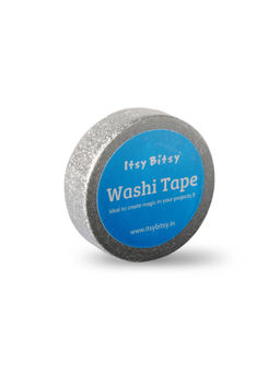 Itsy Bitsy - Washi Tape Glitter Silver 15mm x 5Mtr 1 Roll