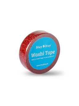 Itsy Bitsy - Washi Tape Glitter Cherry Red 15mm x 5Mtr 1 Roll