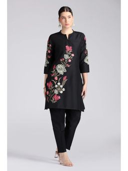 Cotton Culture - Black Poly Silk Floral Co-ord Set