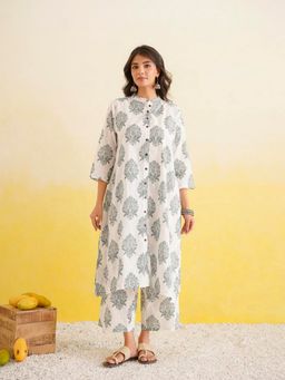 GOODHAND - Cotton White Kurta with Pant