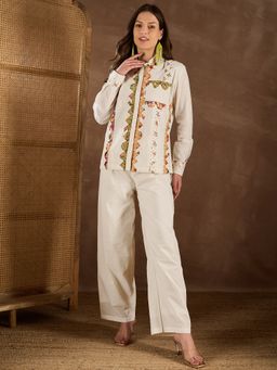 INDDUS - Off White Cotton Ethnic Co-Ord Set