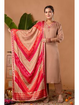 Kohsh - Peach Silk Embroidered Kurta with Pant and Dupatta