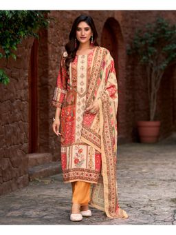 MOJILAA - Multi-Colour Crepe Printed Kurta with Pant and Dupatta