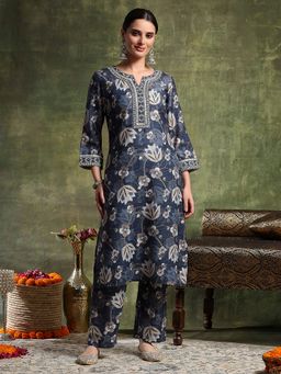 Nayam by lakshita - Blue Wool Embroidered Kurta with Pant