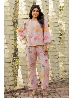 ZNKL - Pink Floral Print Soft Cotton Co-Ord Set